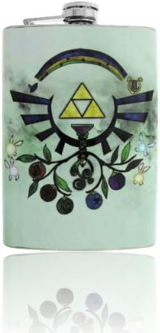 8oz Legend of Zelda Triforce Vinyl Wrap Stainless Steel Flask (3)