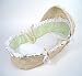 Hooded Moses Basket with Sage Gingham Bedding