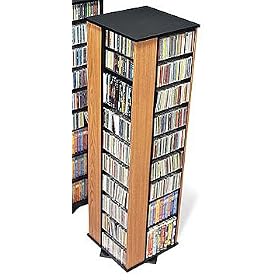 <b>Prepac Large Revolving Audio Video Storage Rack MS-1060 Oak with Black</b>