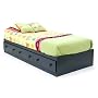 South Shore Furniture, Summer Breeze Collection, Twin Mates Bed 39", Blueberry