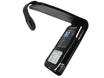 BLACK Genuine Leather Case + screen protector for Sony Walkman Video NWZ-A815, NWZ-A816, NWZ-A818, NWZA815, NWZA816 & NWZA818