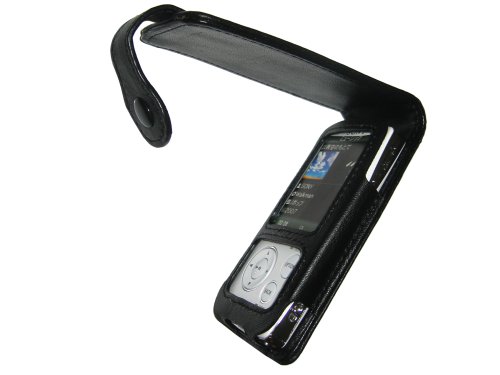 Childrens Toyshop  Electronics : BLACK Genuine Leather Case + FREE screen protector for Sony Walkman Video NWZ-A815, NWZ-A816, NWZ-A818, NWZA815, NWZA816 & NWZA818