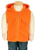 Bebini Orange Fleece Zip Front Hooded Vest