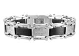 Men's Stainless Steel Cross Bracelet (1/4 cttw), 8.5