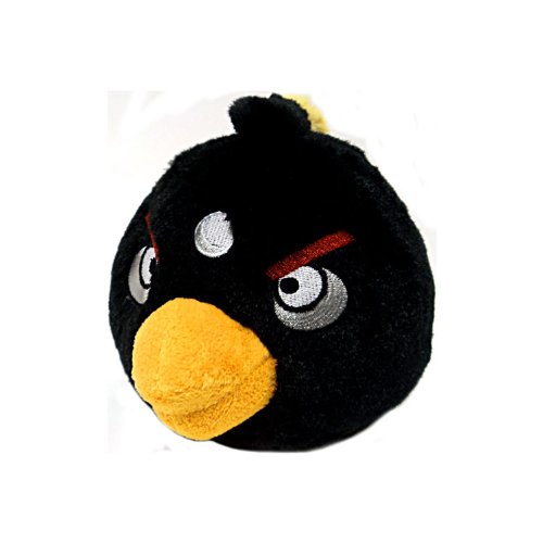 41DSOOryUNL Angry Birds 5 Plush Black Bird with Sound