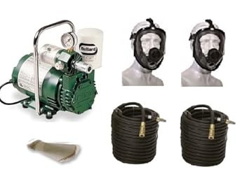 Bullard 2 Worker EDP10 FreeAir Pump, 2 Full Face Mask, 200' Hose, 2