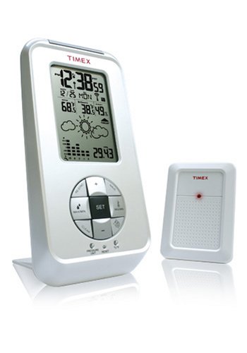 Timex TX6140 Wireless Electronic Thermometer with Hygrometer, Barometer, Bargraph, Weather Icons, Clock, and Calendar