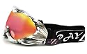 2010 Rayzor Professional UV400 Double Lensed Ski / SnowBoard Goggles, With a Silver Camouflage Frame and an Anti Fog Coated, Red Iridium Mirrored Anti-Glare Wide Vision Clarity Lens.