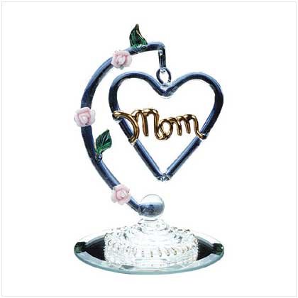 Glass hanging ''mom'' heart - Style 30017