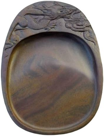 Chinese Zhaoqing Duan Yan Ink Stone Carving Dragon Pattern 12.5*9.5*1.7cm