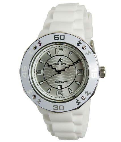 Adee Kaye Women's AK5567-L/WT Electrico Collection Colored Silicon With Aluminum Bezel Japan Date Movement Rose Tone Watch