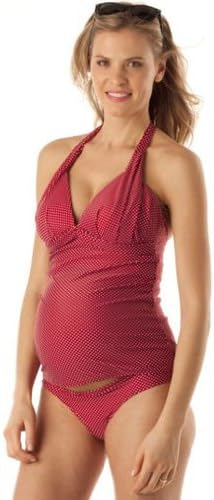 Seraphine Women's Spotted Halter Neck Maternity Tankini