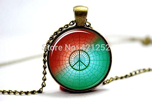 Pretty Lee 2015 Fashion Peace Neclace Peace Symbol Jewelry Art Pendant Glass Photo Cabochon Necklace Christmas gift