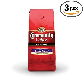 Community Coffee Ground Coffee, 5 Star Hotel Blend, 12-Ounce Bags (Pack of 3)