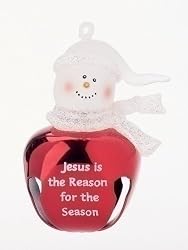 Club Pack of 24 Jesus is the Reason Jingle Buddies Snowman Christmas Ornaments