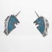 Tiny Unicorn Earrings with Chip Inlay Turquoise in Sterling Silver, #11081