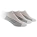 adidas Women's Superlite Stripe No Show Socks (3-Pair), White/Lt Onix White/Black/Lt Onix White/Lt Onix, Medium