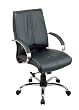 Deluxe Mid Back Executive Leather Chair With Chrome Base And Padded Chrome Arms By Office Star
