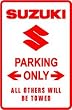 SUZUKI PARKING ONLY import japan street sign