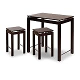 Review HFD  / 3 Piece Espresso Finish Dining Table and Chair Set
