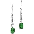 14K White Gold Chrome Tourmaline and Diamond Earrings