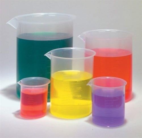 Plastic Beaker Set, 5 Sizes: 50, 100, 250, 500 and 1000ml