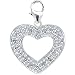 14K White Gold Diamond Heart Charm