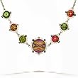 Yoolie's Magenta Lime and Jet Tones Rangoli Fashion Necklace #6110 YN GN ONK