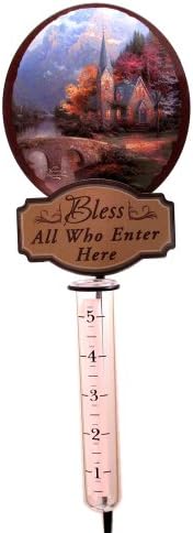 Iwgac Home Indoor Seasonal Decorative Accessories Holiday Gifts Thomas Kinkade Mountain Chapel Rain Gauge