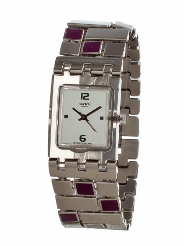 Swatch Originals Purple Quadrilita Brushed Silver Dial Women’s watch #SUBM119G