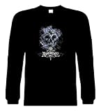 Skull & Cross Bones Long Sleeve T-Shirts (Ice Age Blue Alchemy 1977 Skull) Scary Tee Shirt; Great Gift Ideas for Adults, Men, Women, Boys, Youth, & Teens; Cool Quotes Collectible Novelty Shirts