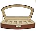 Tech Swiss TS563BRN Watch Box Storage Case For 6 Watches Brown Leather Lock