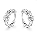 Sannysis Fashion Women Silver Flower Plated Crystal Rhinestone Stud Earrings