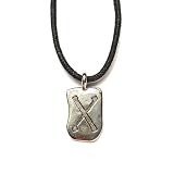 Rune Geba Pewter Pendant on Corded Necklace, Ancient Runes Collection