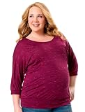 Motherhood Maternity: Plus Size 3/4 Sleeve Scoop Neck Banded Bottom Maternity Top