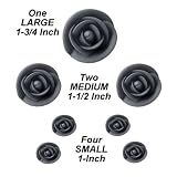 Roses Cake Decorations - Black Colored Rose Shaped Edible Hard Sugar Decorations Variety