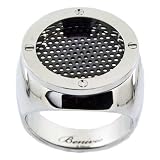 Benivie Stainless Steel Men's Ring with Black Grid Mesh and Screws