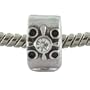 Pugster Pandora Style Bead Rhinestone Celtic Cross Snap European Charm Bead Plated Fits Pandora Bracelet