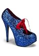 5 3/4 Inch Heel Concealed Platform Glitter Pump With Ribbon Lacing