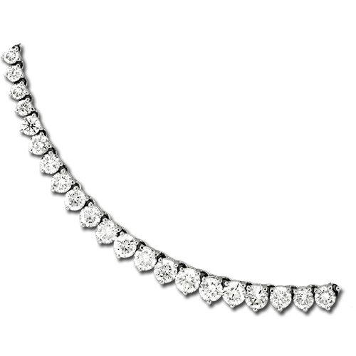 15.00ct tw 18K White Gold 16 Inch Tennis Necklace 