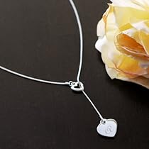 Cathys Concepts N1027S Personalized Double Heart Lariat Necklace
