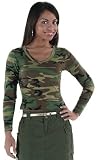 Womens Woodland Camo Long Sleeve V neck T shirt 41DT0F34JBL. SL160 Womens Woodland Camo Long Sleeve V neck T shirt