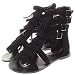 Römer Sandalen mit Fransen, Schwarz (S87n)