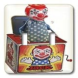 Florene Childrens Art - Antique Jack In Box - Light Switch Covers - double toggle switch by 3D Rose