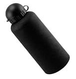 600ml Water Bottle - Covered Sipper, Matte Black