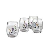 Pfaltzgraff Penguin Skate 14-Ounce Double Old-Fashioned Glasses, Set of 4