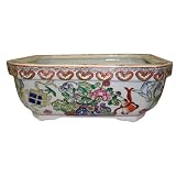 Chinese hand painted double walled porcelain bonsai planter pot - ming vase design with... by Reorient