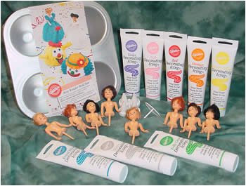 Doll Cakes - Mini Dolls Supreme Cake Decorating Kit (22 pcs) - SAVE $5.47 by Wilton