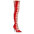 Pleaser Boots Women's SEDUCE-3048 5" Open Front Lace-Up Thigh Boot, Side Zip Available in 2 Colors