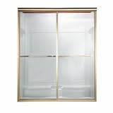 American Standard AM00.245400.094 Gold Euro Bypass Euro Framed Clear Glass By-Pass Bath & Shower Doo